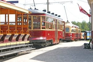 Line up of streetcars